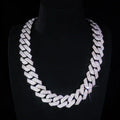 20mm 3-Row VVS Moissanite Cuban Link Chain