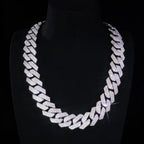 20mm 3-Row VVS Moissanite Cuban Link Chain