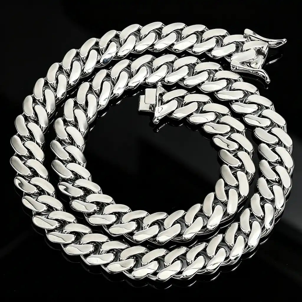 18mm Classic Miami Cuban Link Chain in 14K Gold
