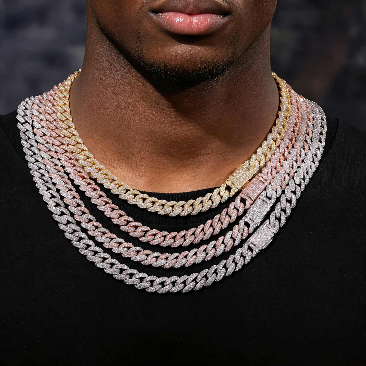 10MM Double Row Bubble Iced Cuban Link Chain