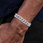 15mm 5-Row Iced Out Bubble Link Bracelet
