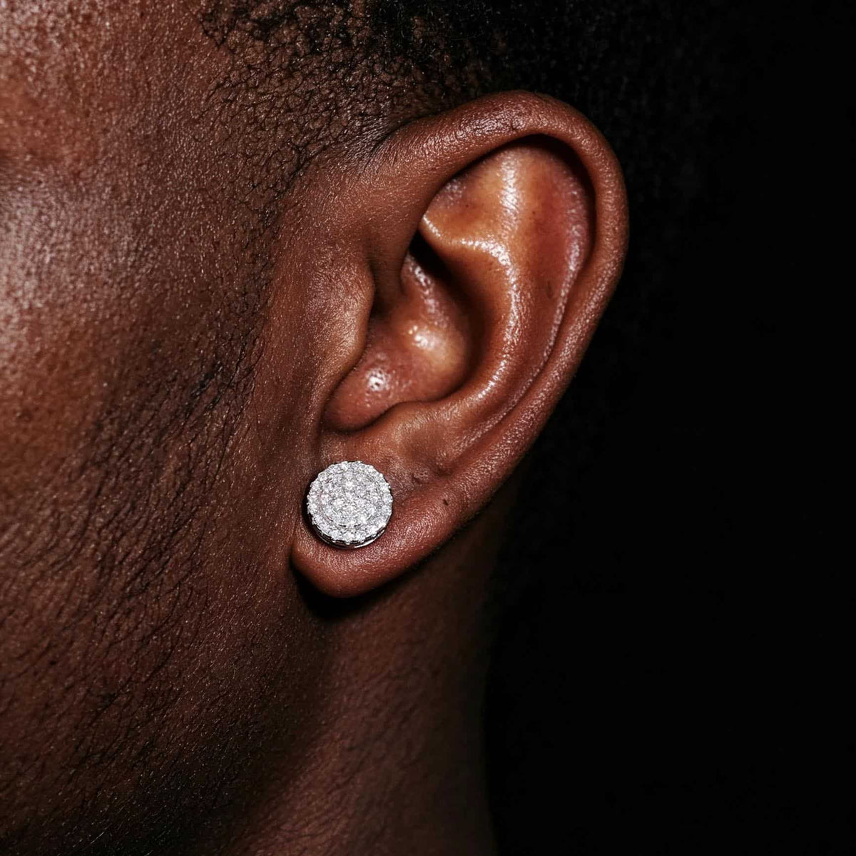 925S&VVS Moissanite Round Halo Cluster Stud Earrings