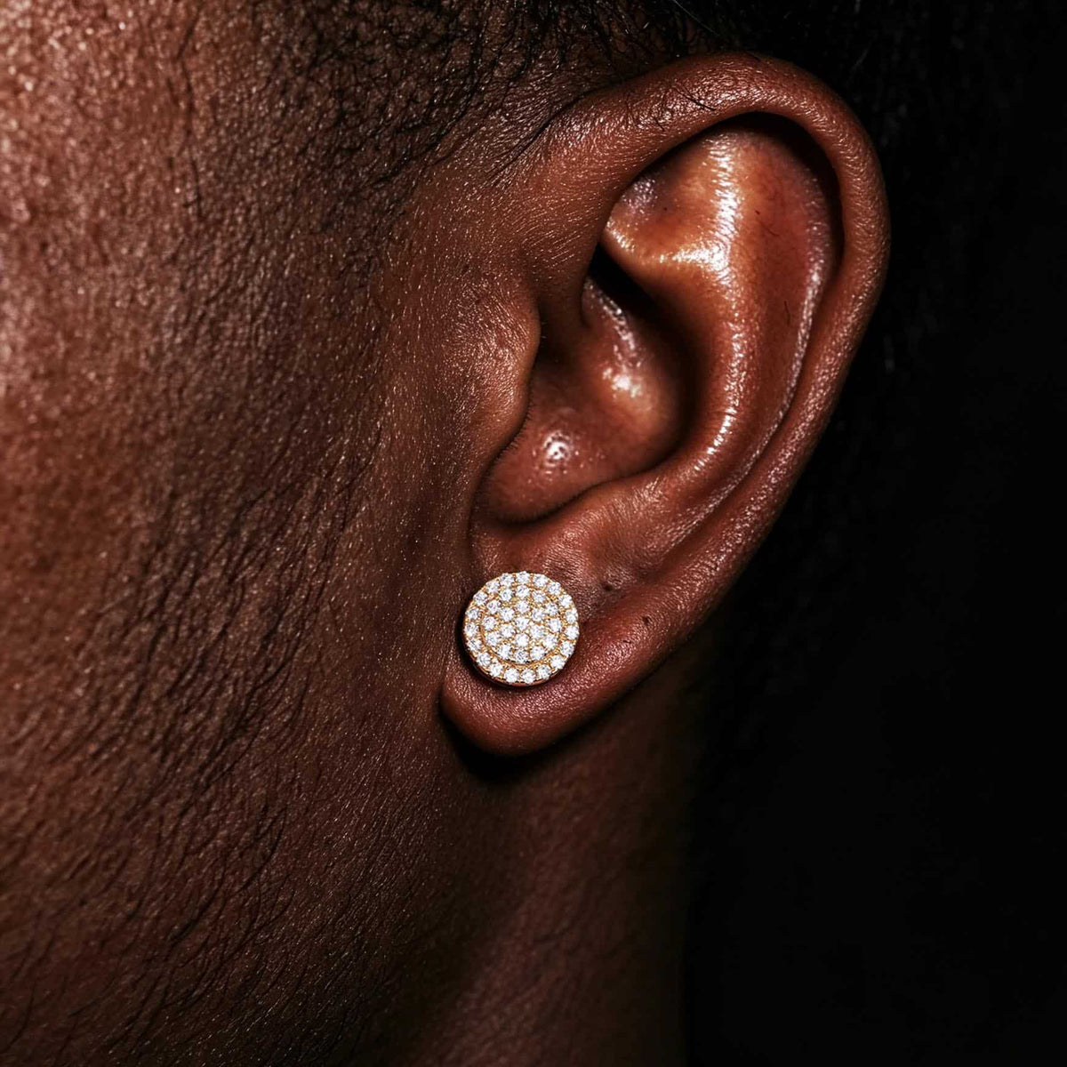 925S&VVS Moissanite Round Halo Cluster Stud Earrings