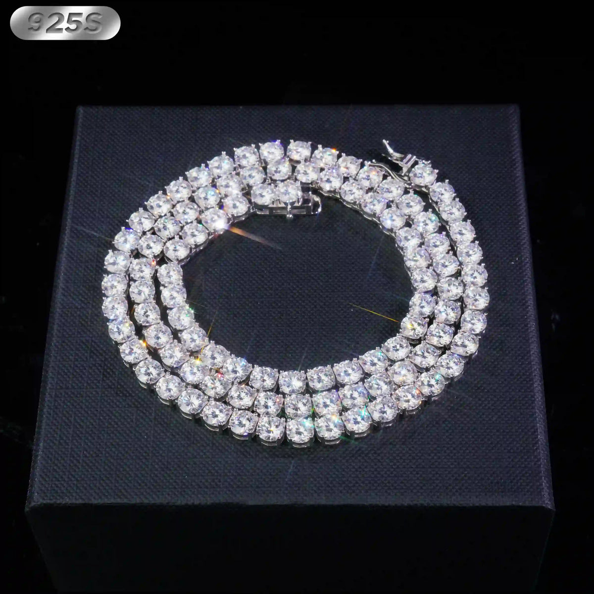 5mm VVS Moissanite Tennis Chain in 925 Sterling Silver