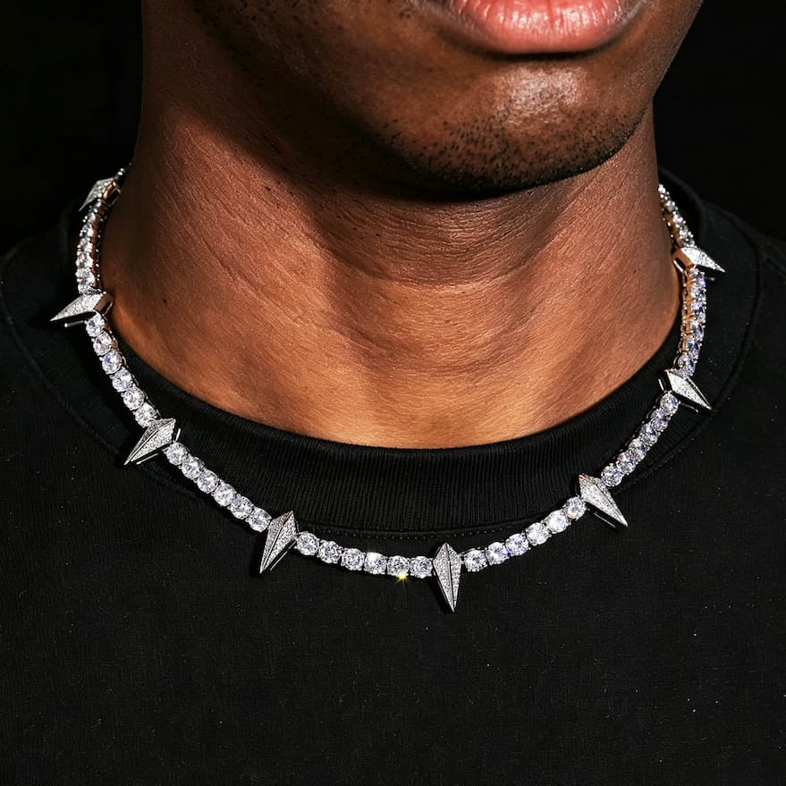 5mm Iced Out Spike Tennis Chain