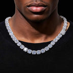 Glacier Clustered Tennis Chain in White Gold