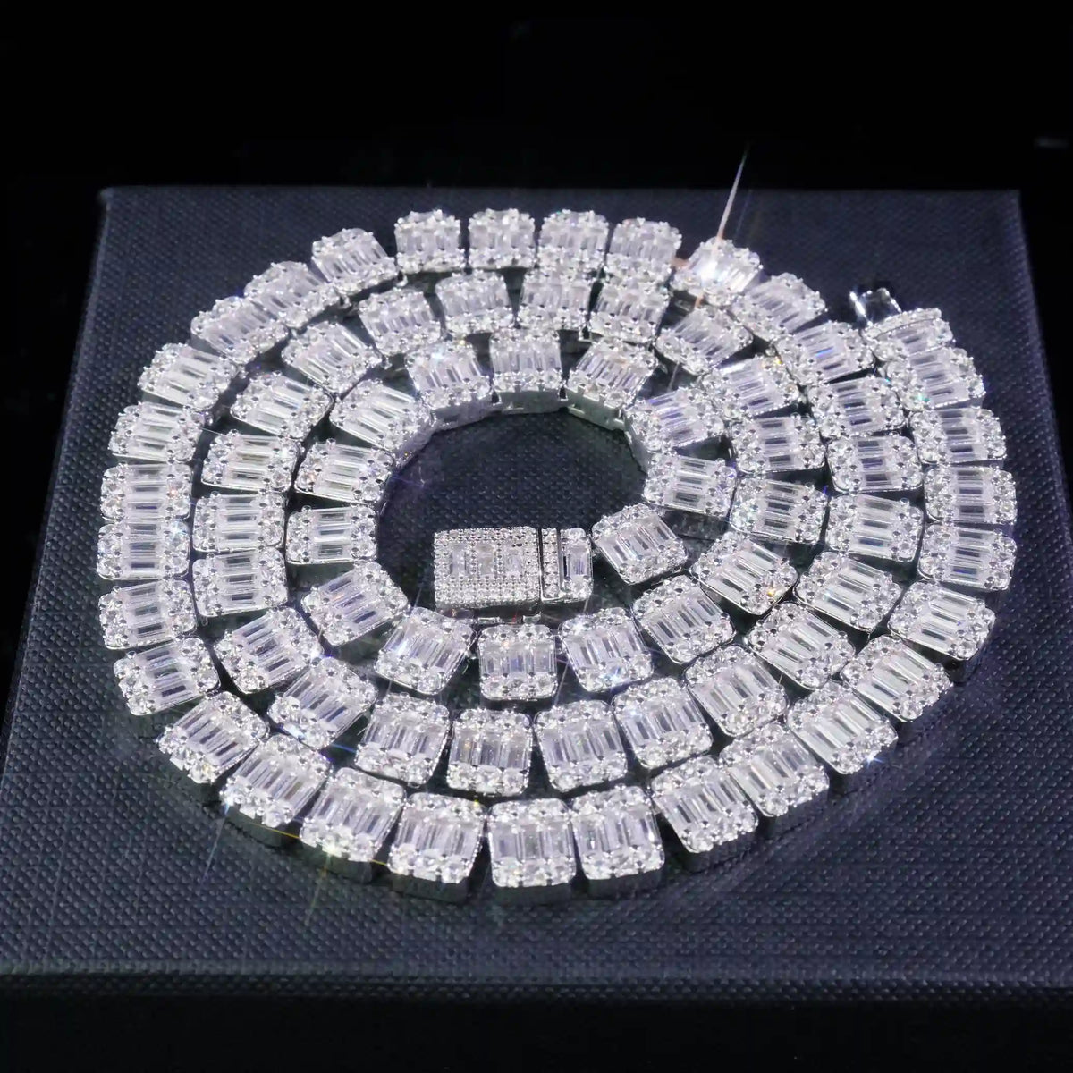 8mm Iced Square Baguette Tennis Chain