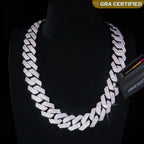 20mm 3-Row VVS Moissanite Cuban Link Chain