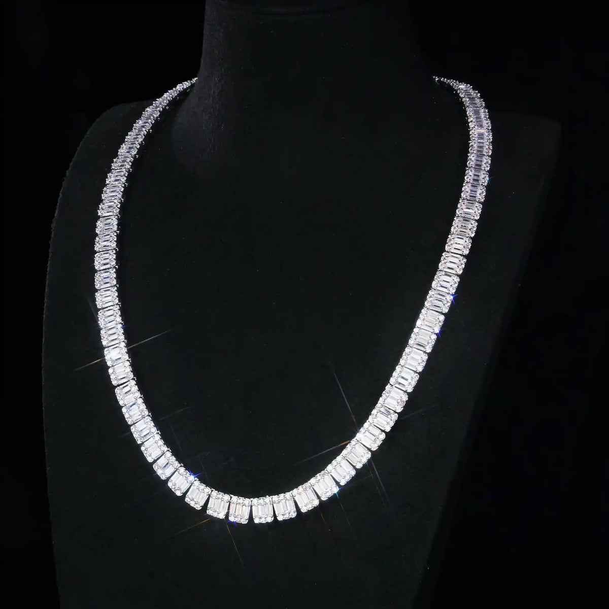 8mm Iced Square Baguette Tennis Chain
