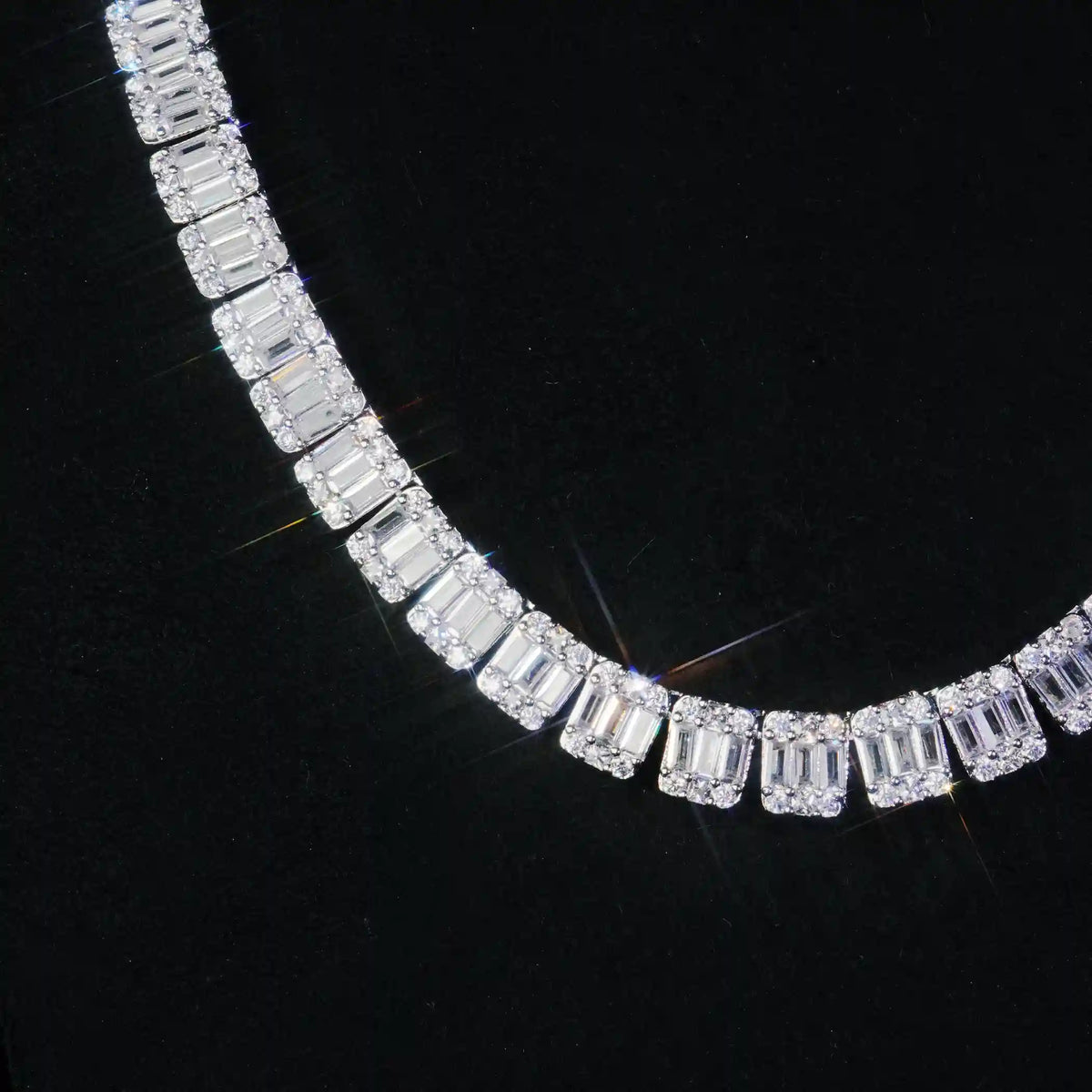 8mm Iced Square Baguette Tennis Chain