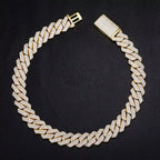 20mm 3-Row VVS Moissanite Cuban Link Chain
