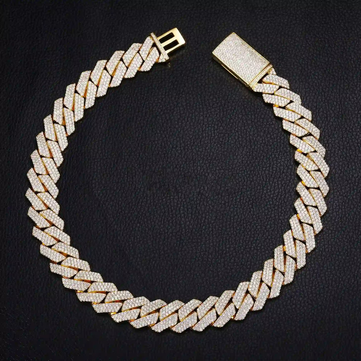 20mm 3-Row VVS Moissanite Cuban Link Chain