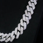 20mm 3-Row VVS Moissanite Cuban Link Chain