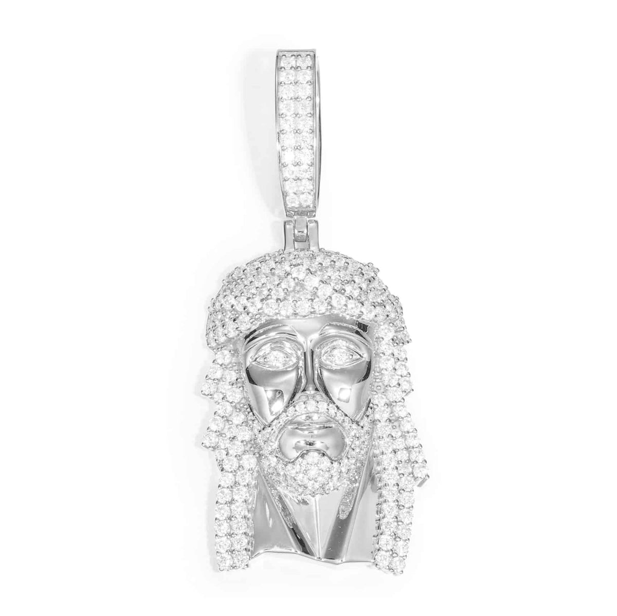 VVS Moissanite Jesus Piece Pendant in 925 Sterling Silver