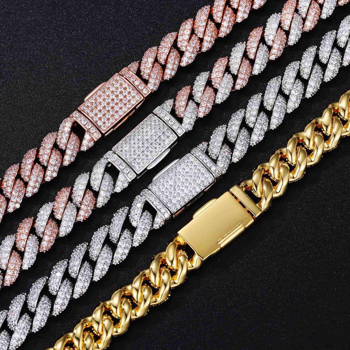 10MM Double Row Bubble Iced Cuban Link Chain