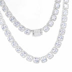 Glacier Clustered Tennis Chain in White Gold