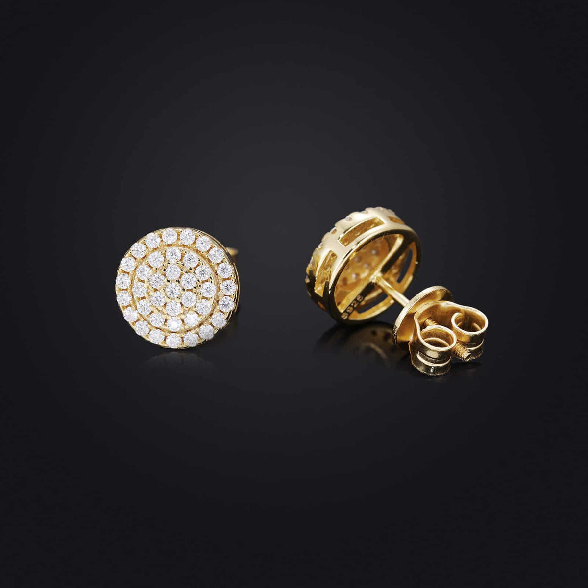 925S&VVS Moissanite Round Halo Cluster Stud Earrings