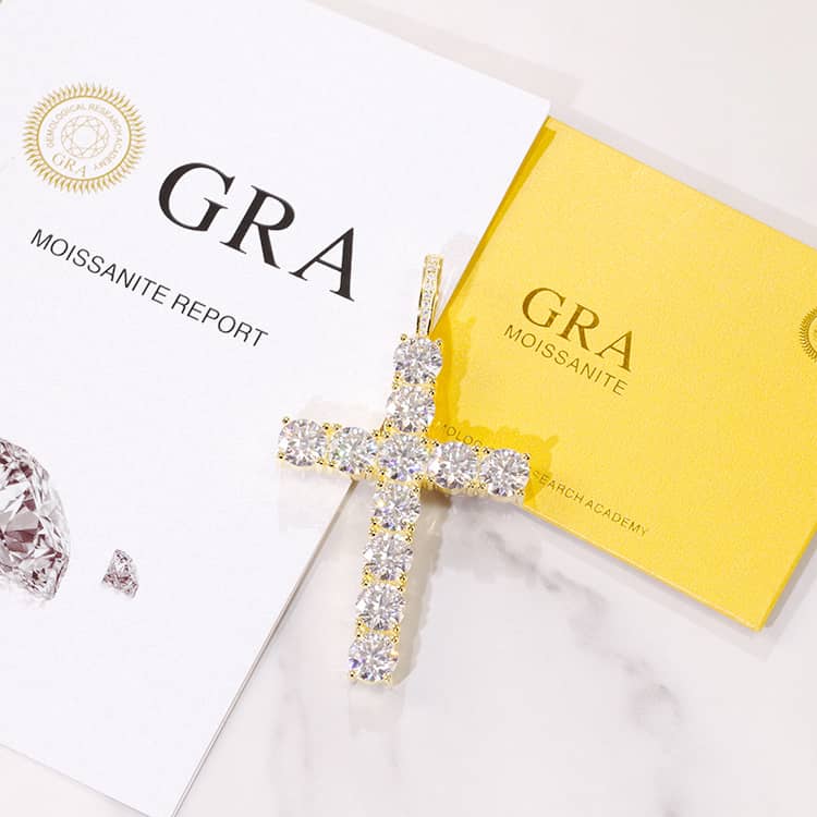 925S & VVS Moissanite Cross Pendants