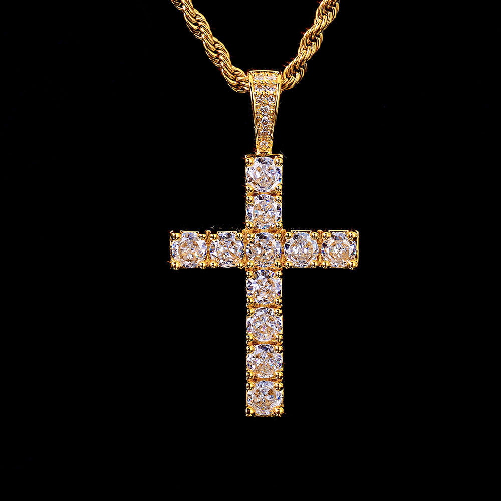 Oversized Iced Out CZ Cross Pendant
