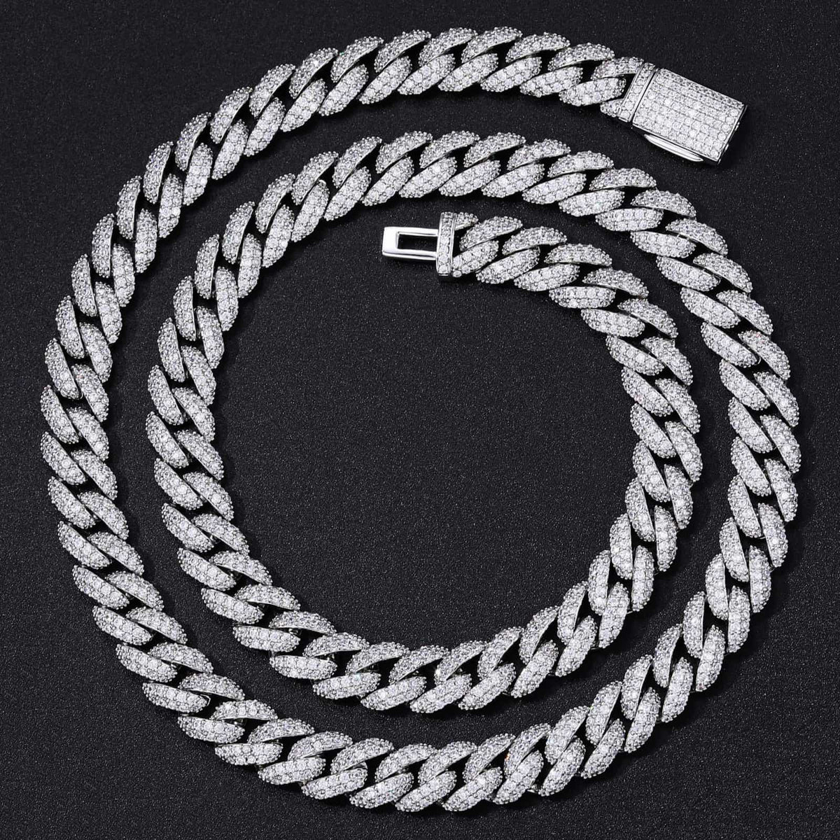 10MM Double Row Bubble Iced Cuban Link Chain