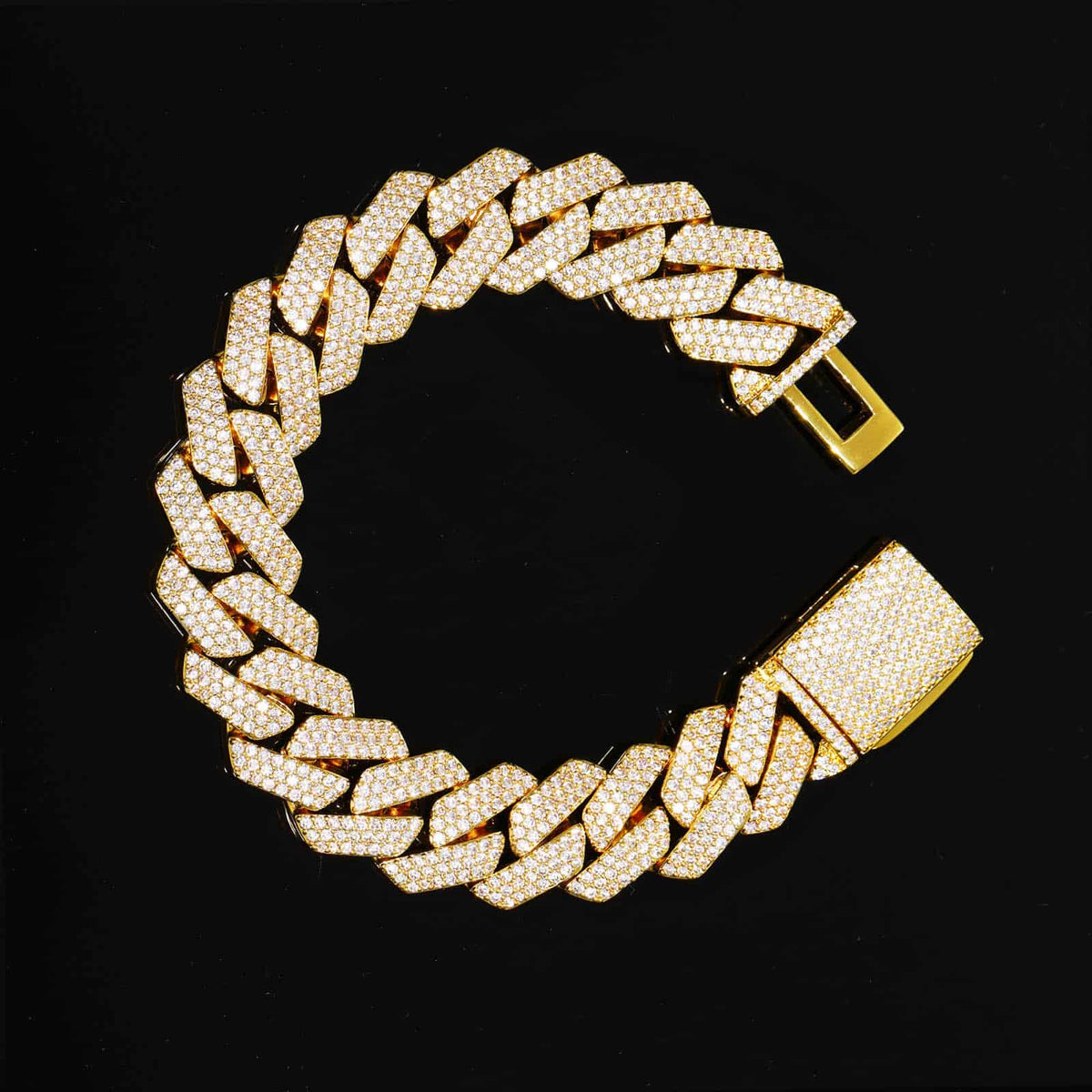 16mm 3-Row Prong-Set VVS Moissanite Link Bracelet