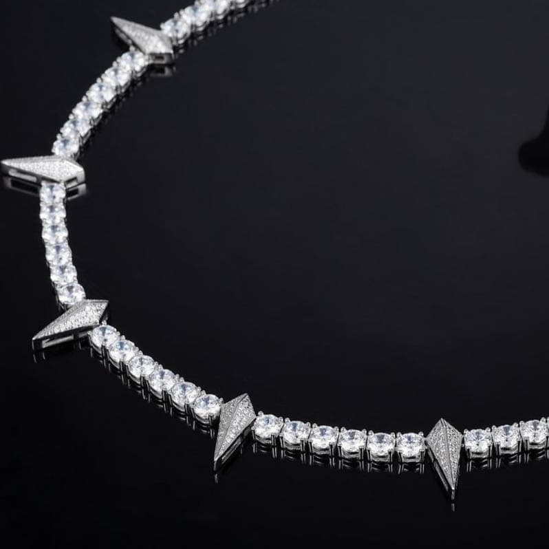 5mm 925S & VVS Moissanite Iced Out Spike Tennis Chain