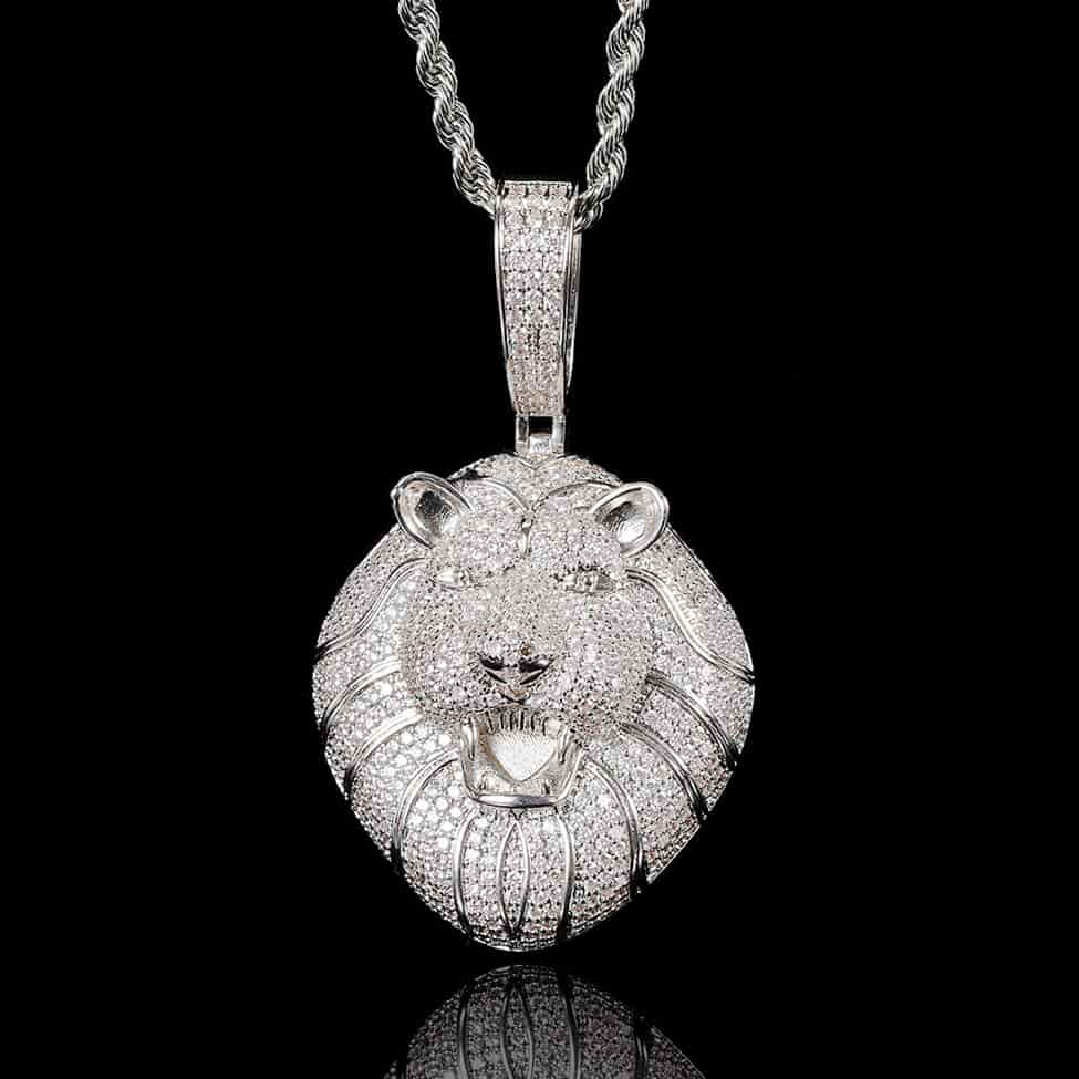 Iced Out CZ Lion Head Pendant