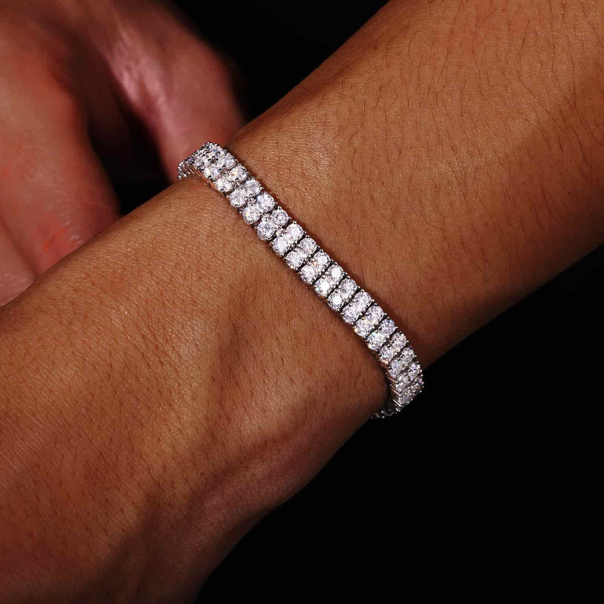 925S & VVS Moissanite Double Row Tennis Chain