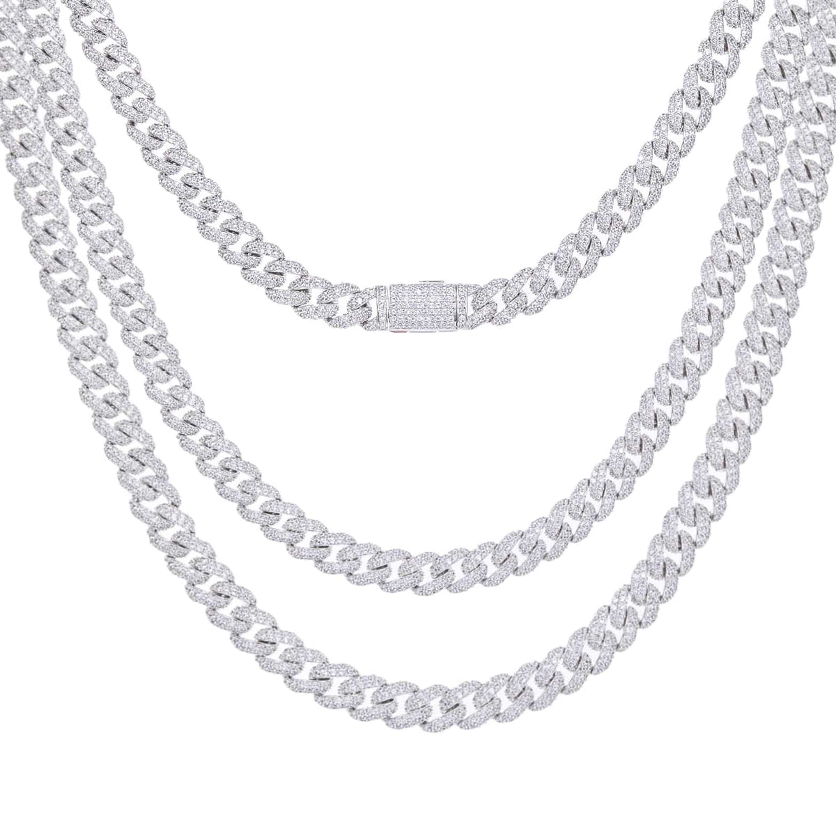 10MM Double Row Bubble Iced Cuban Link Chain