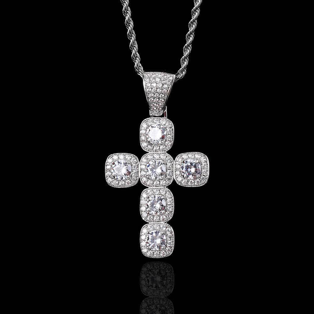 Iced Out VVS Radiant Cut Cross Pendant