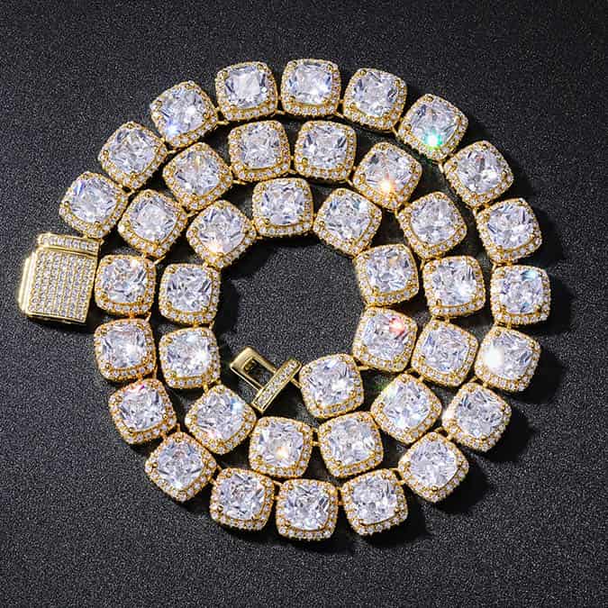 Glacier Clustered Tennis Chain in White Gold
