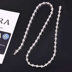 925S & VVS Moissanite 7MM Clustered Tennis Chain