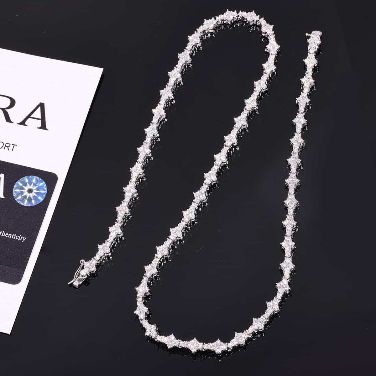 925S & VVS Moissanite 7MM Clustered Tennis Chain