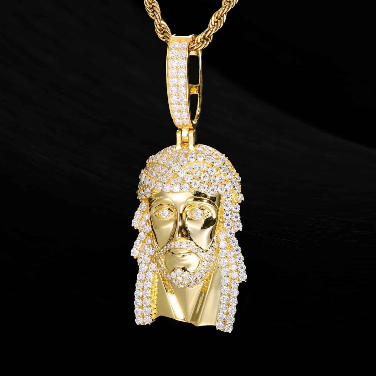 VVS Moissanite Jesus Piece Pendant in 925 Sterling Silver