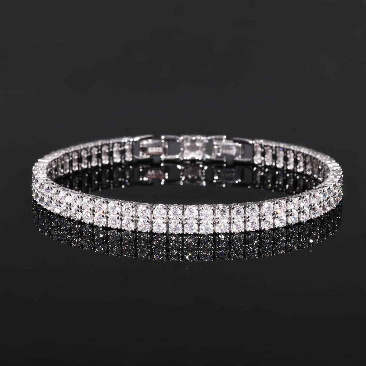 925S & VVS Moissanite Double Row Tennis Chain