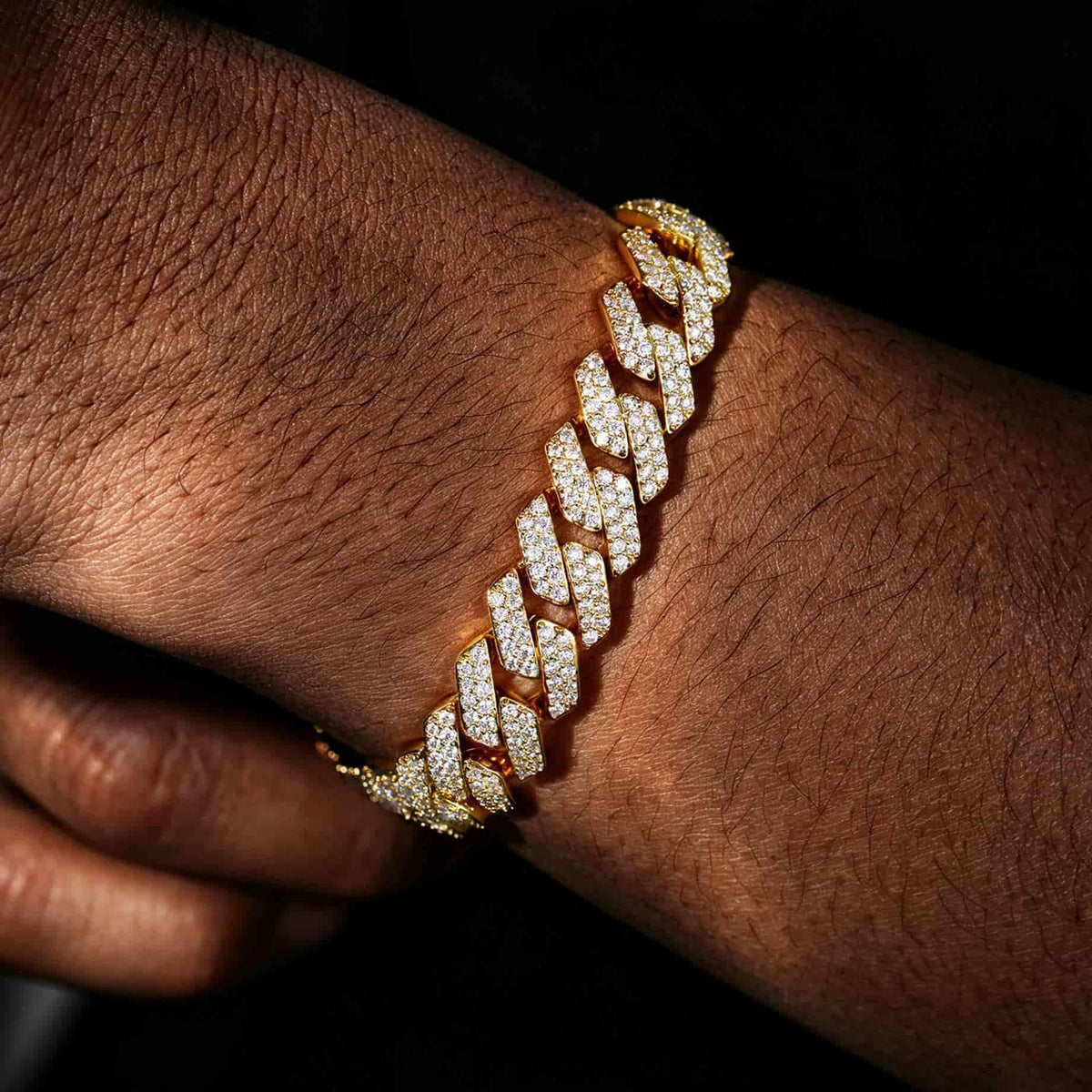 12mm VVS Moissanite Rhombus Cuban Link Bracelet