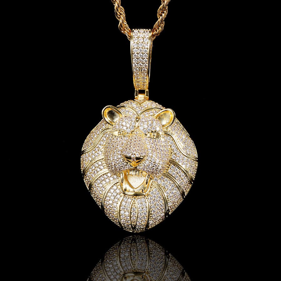 Iced Out CZ Lion Head Pendant