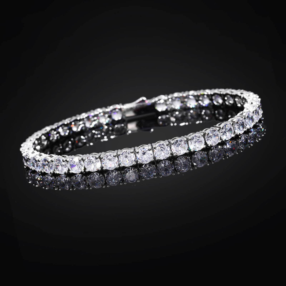 5mm Round Cut Iced Out 5A CZ Tennis Chain Bracelet