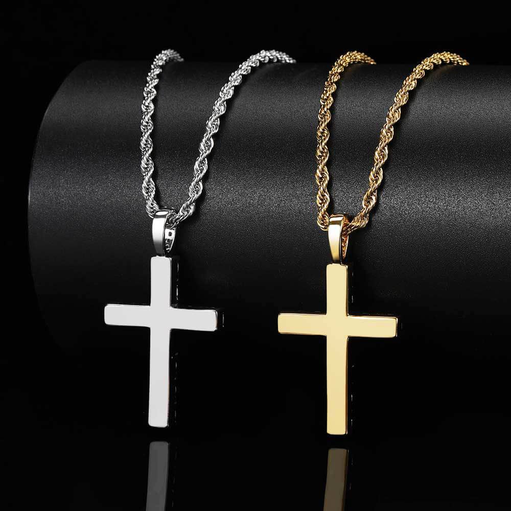 Oversized Iced Out CZ Cross Pendant