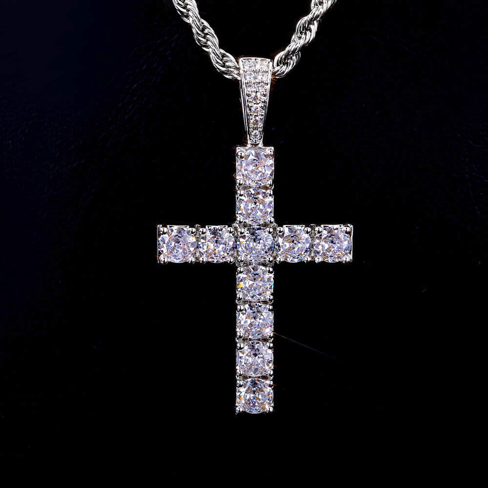 Oversized Iced Out CZ Cross Pendant