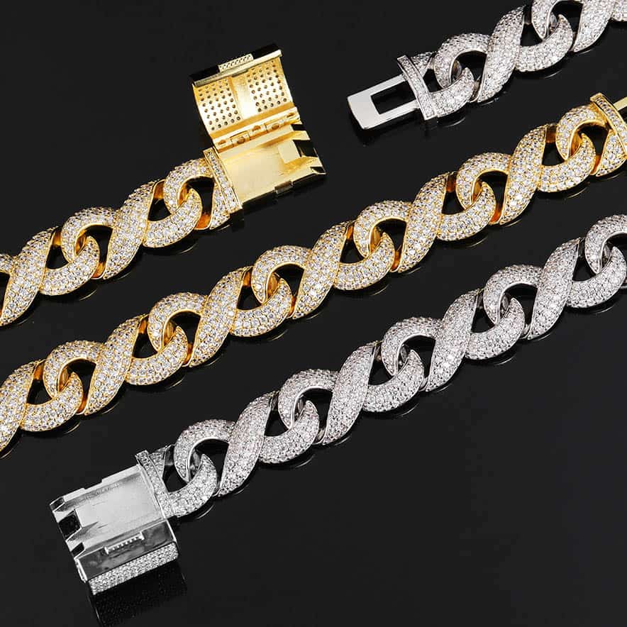 Infinity 15mm Iced Out Cuban Link Bracelet