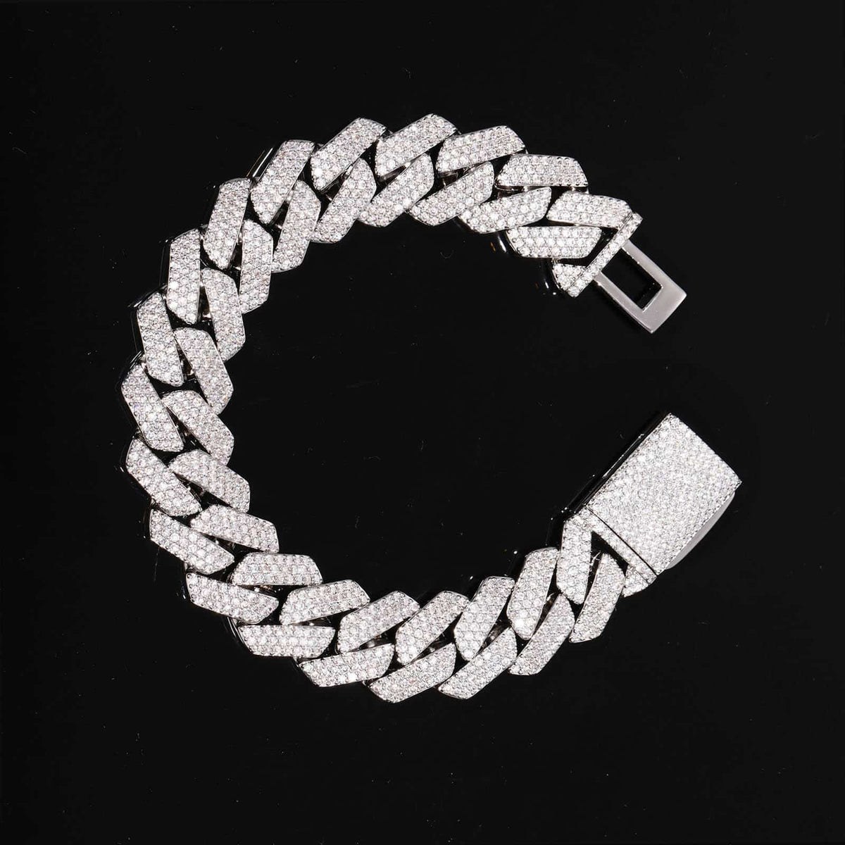 16mm 3-Row Prong-Set VVS Moissanite Link Bracelet