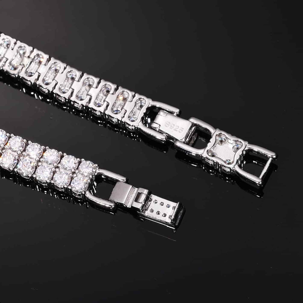 925S & VVS Moissanite Double Row Tennis Chain