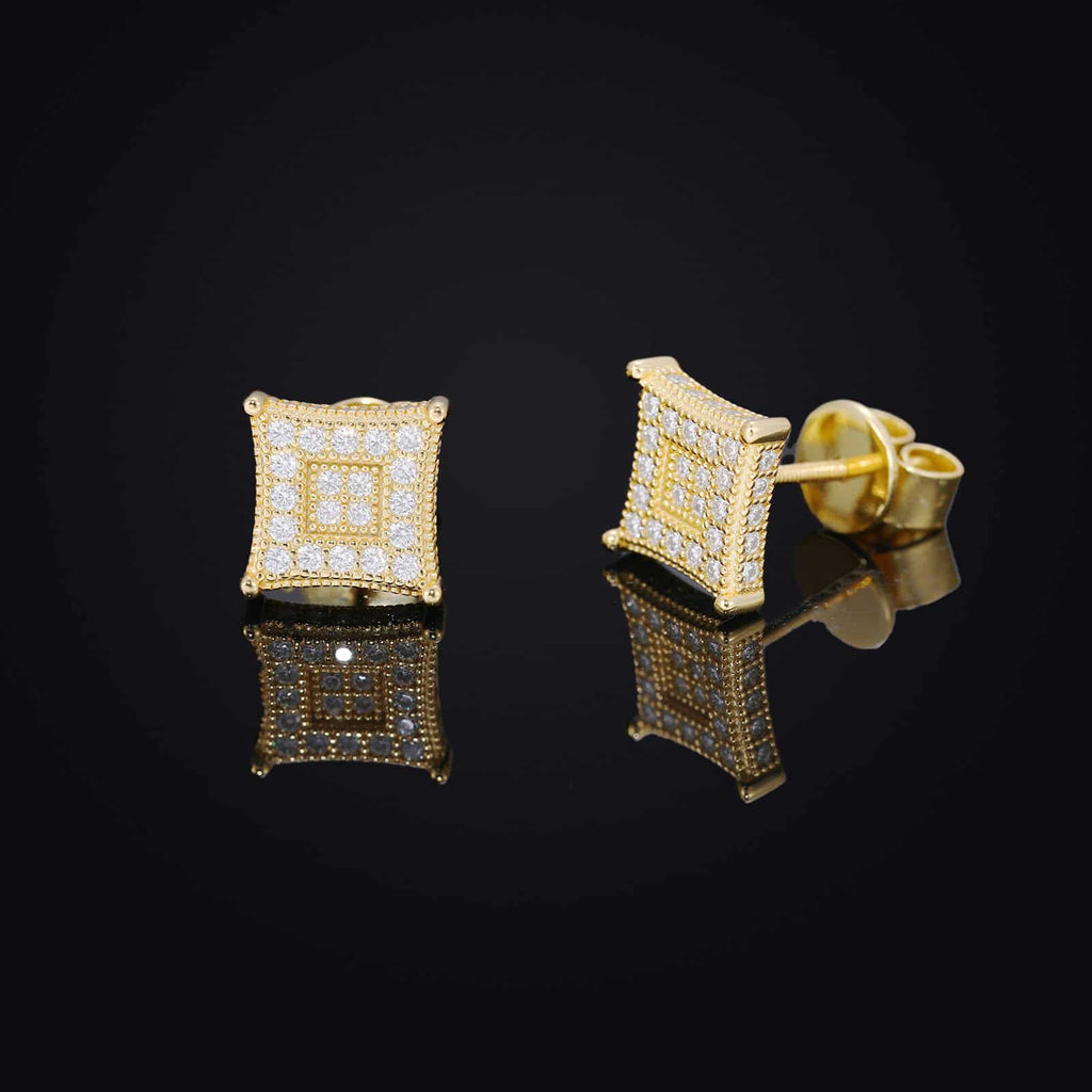 925S VVS Moissanite Princess Cut Square Stud Earrings