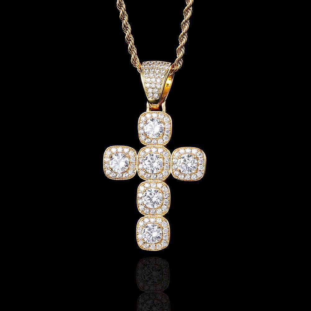 Iced Out VVS Radiant Cut Cross Pendant