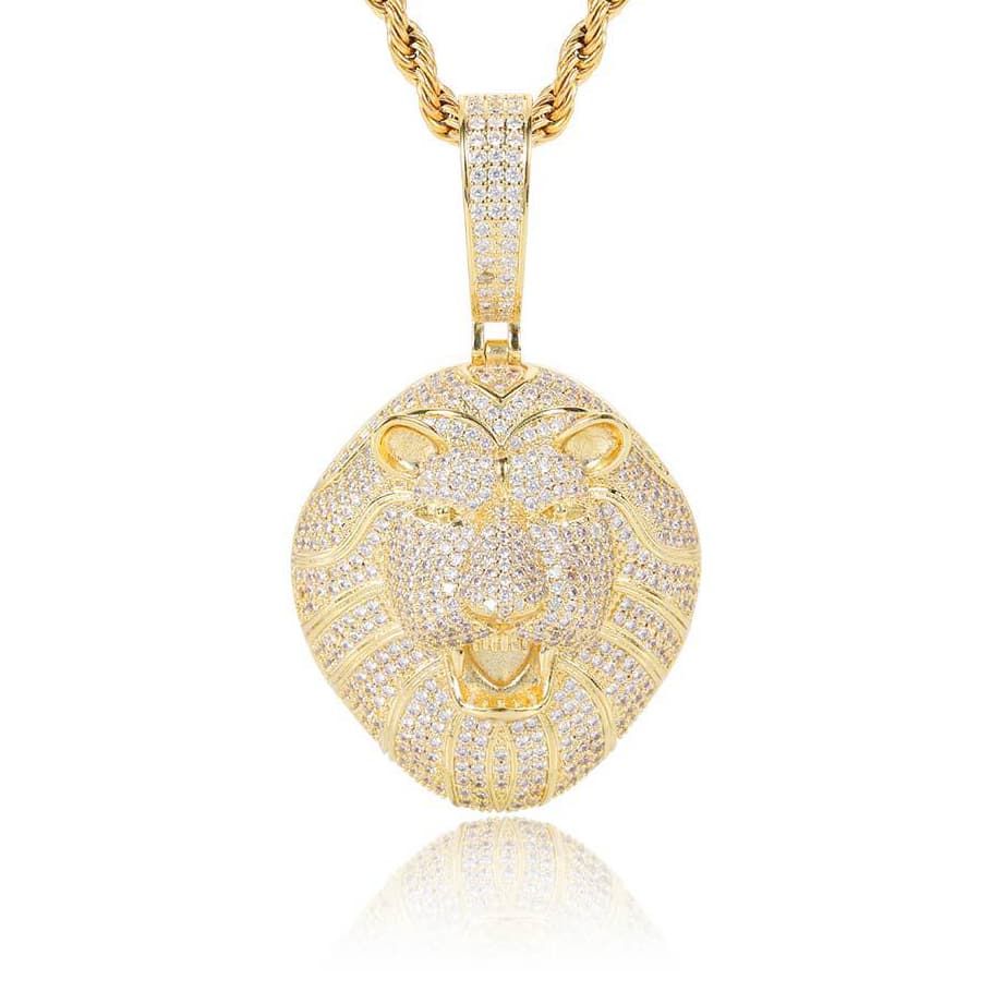 Iced Out CZ Lion Head Pendant