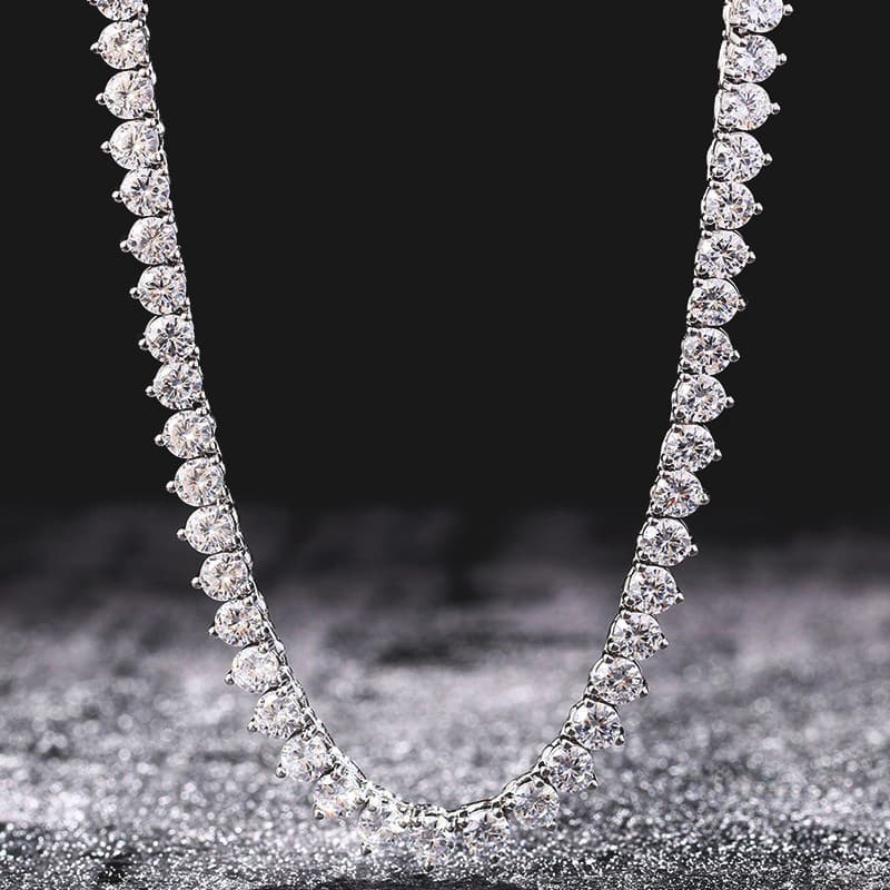 5mm 3-Prong Tennis Chain in Gold/White Gold Plated