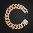 15mm 5-Row Iced Out Bubble Link Bracelet