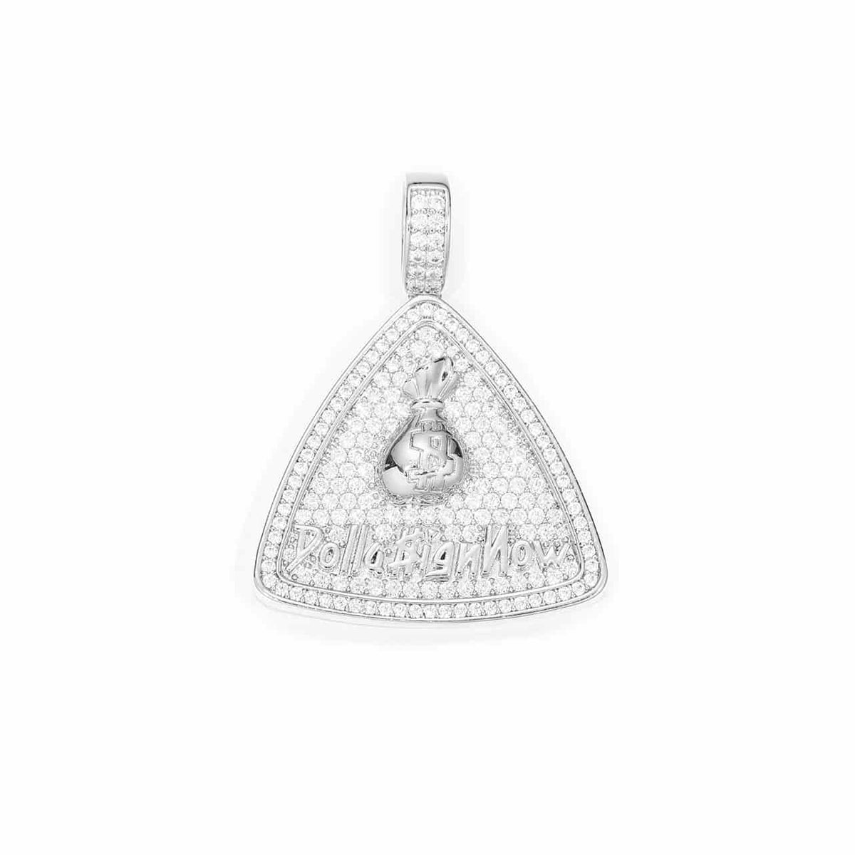 Iced Out Bling Triangle Money Bag Pendant