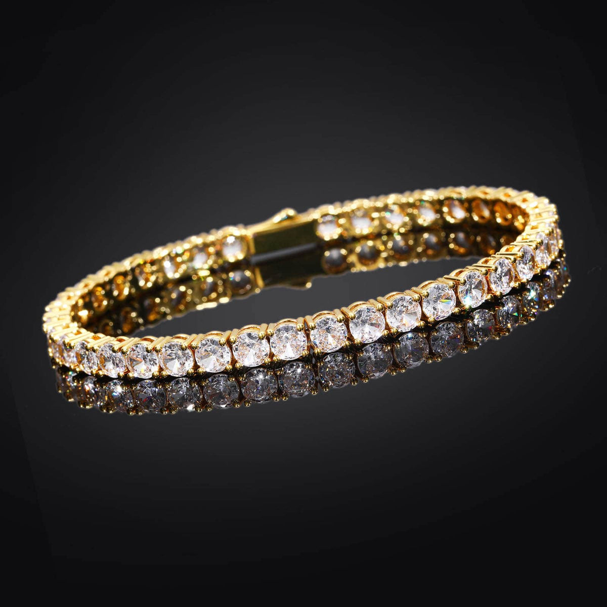 5mm Round Cut Iced Out 5A CZ Tennis Chain Bracelet